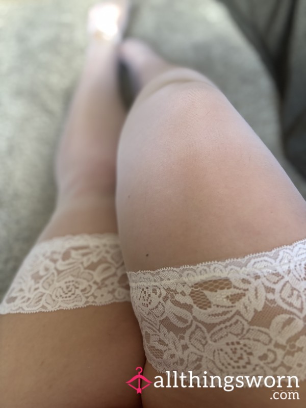 Dirty White Laceyhold Ups