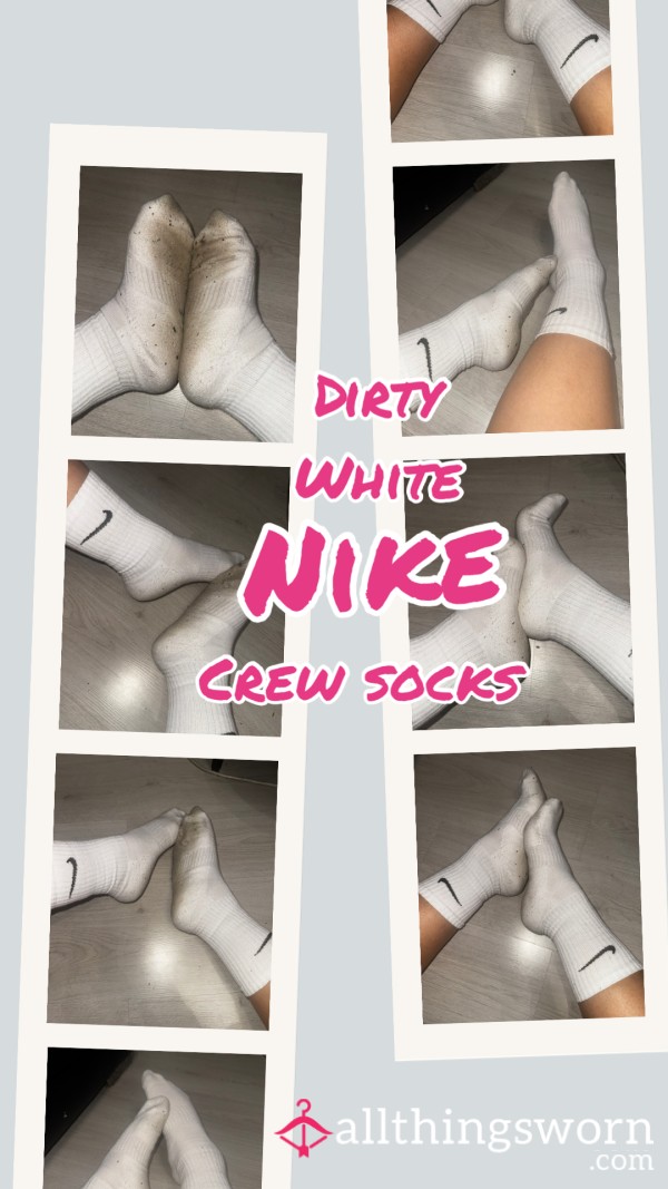 Dirty White Nike Crew Socks: Worn For 48hr
