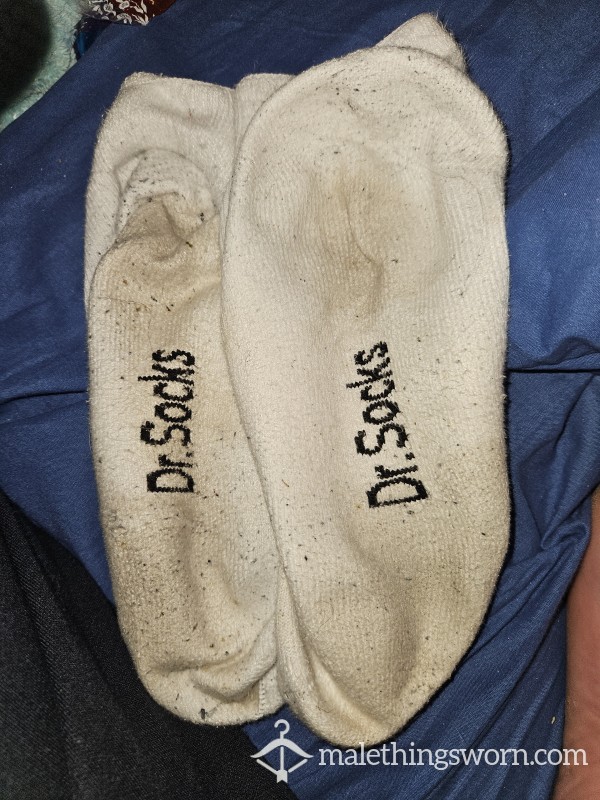 Dirty White Socks After 15k Walk