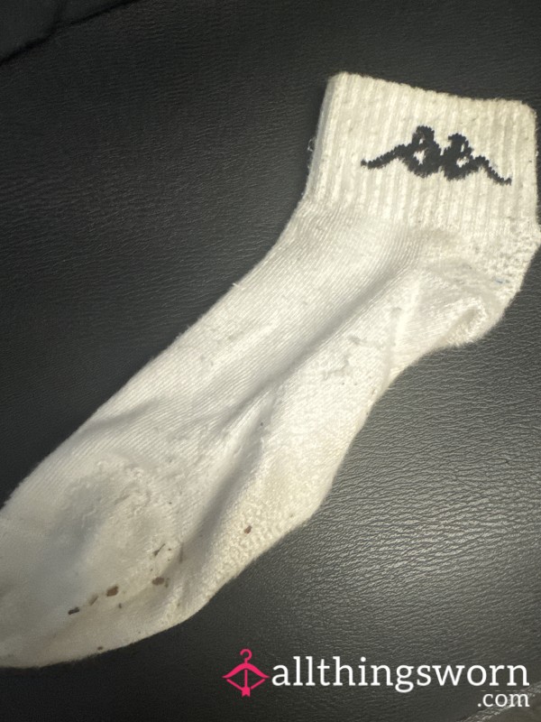 Dirty White Socks Been Worn Over 5 Times
