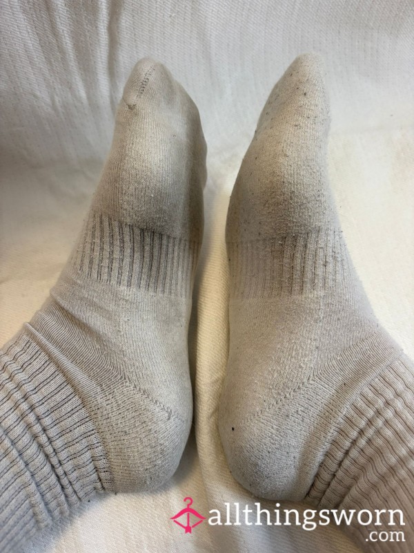 Dirty White Socks From Outdoor Run