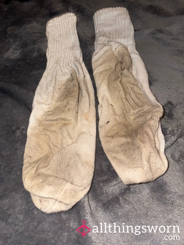 Dirty White Socks Worn 2 Days