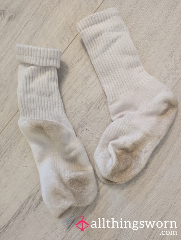 Dirty White Sports Socks