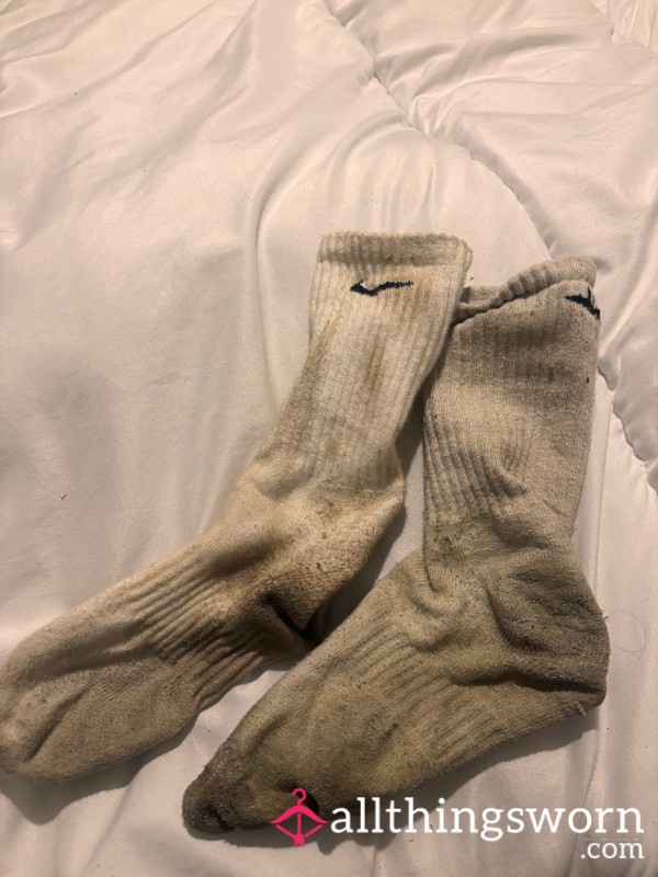 Dirty White Sports Socks