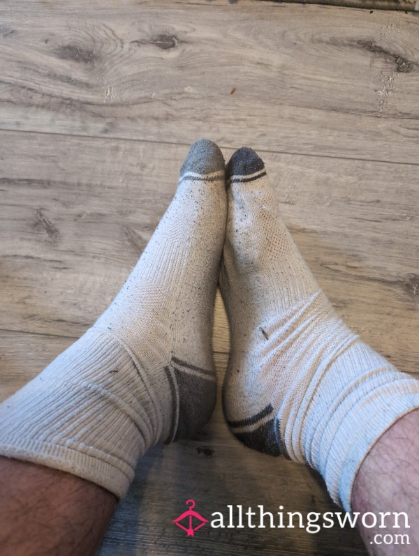 Dirty White Sports Socks