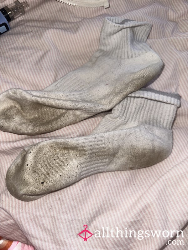 Dirty White Sports Socks