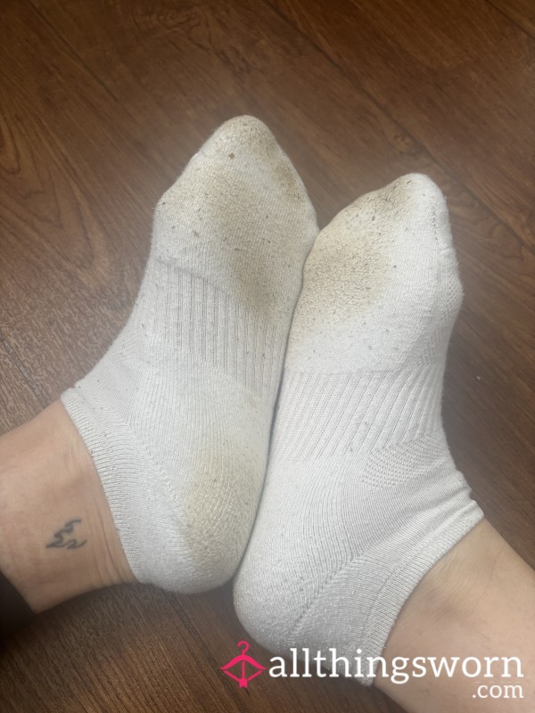Dirty White Sports Trainer Socks
