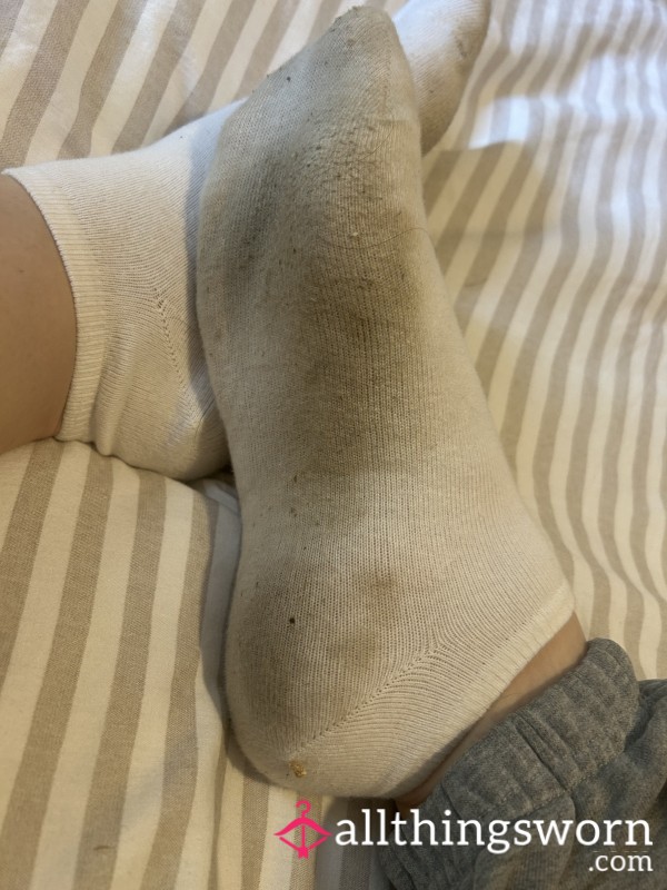 Dirty White Trainer Socks