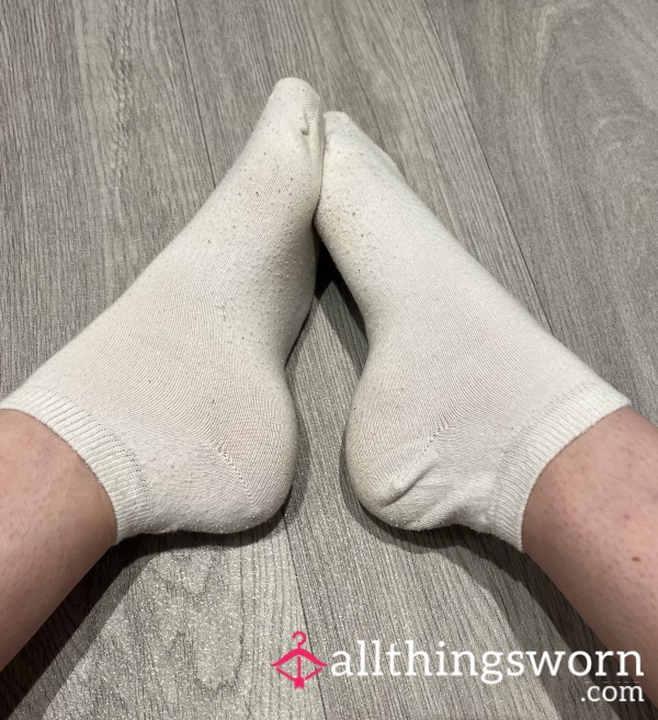 Dirty White Trainer Socks Well Worn Stained