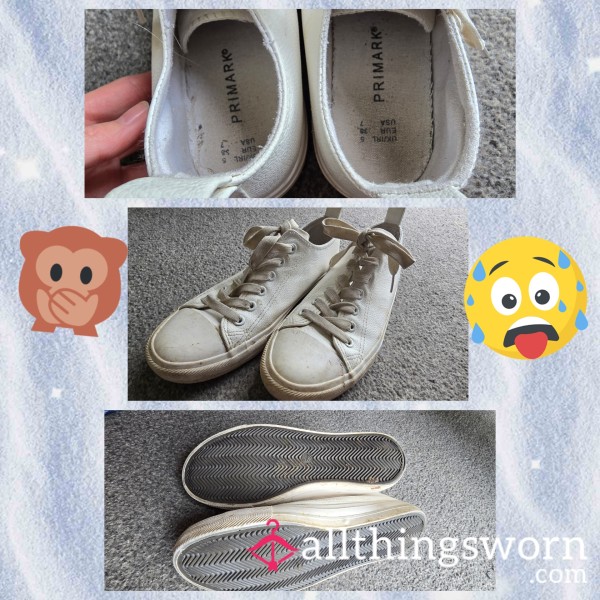 Well Worn White Trainers 🤍
