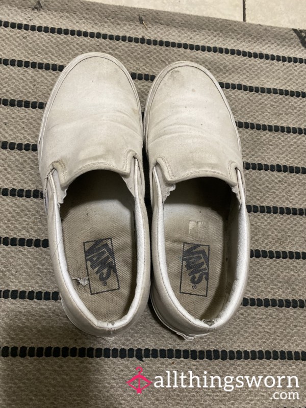 Dirty White Vans Size 9