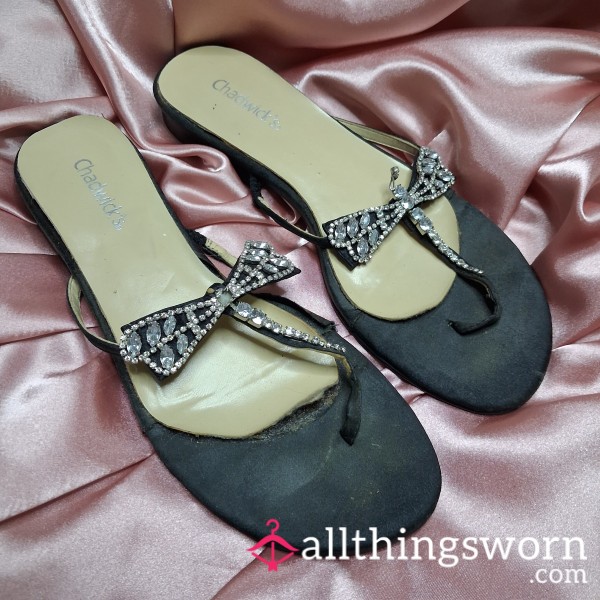Dirty Worn Bling Thong Flip Flops + FrEE NauGHTY Gift