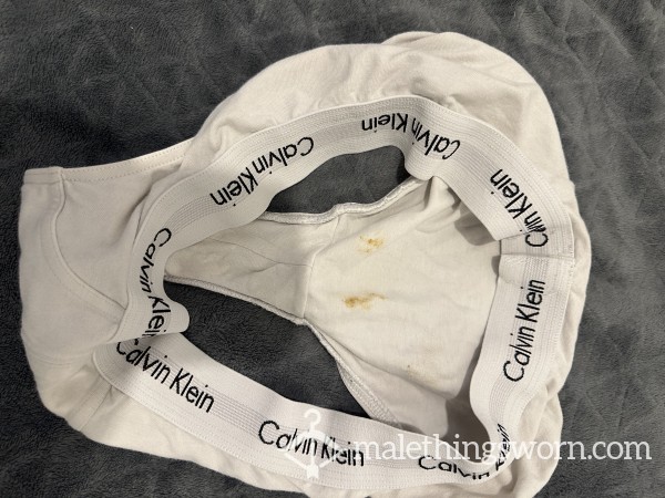 Dirty Worn CK Briefs - Skiddy Marks