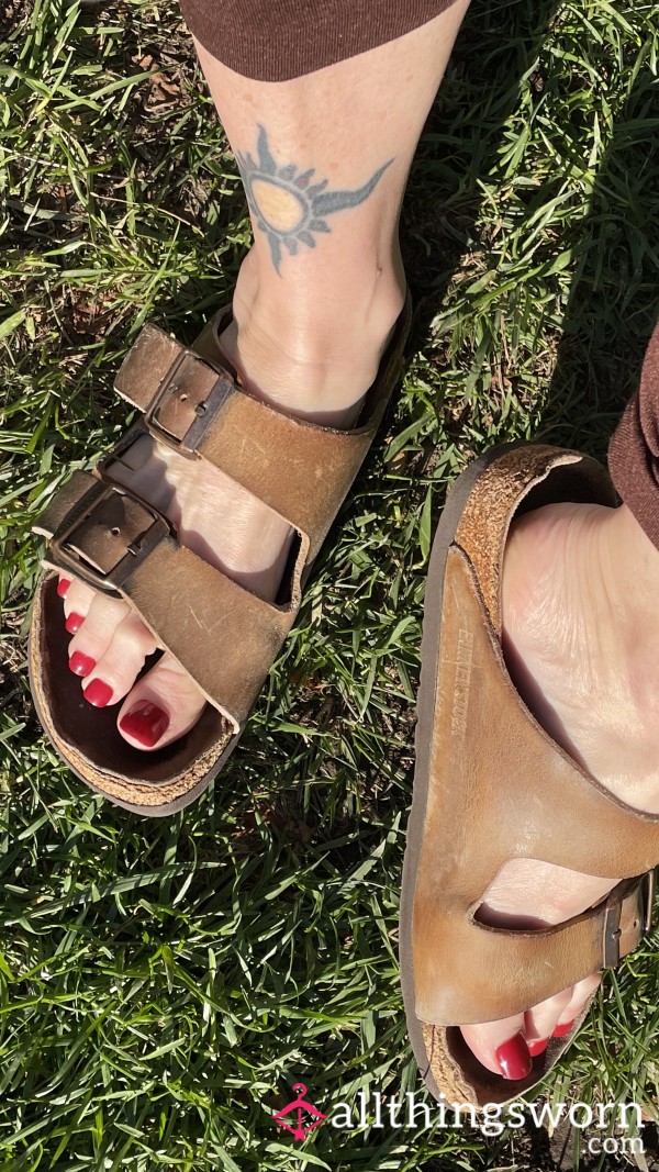 Dirty Worn Cla**ic Birkenstock Sandal Shoes