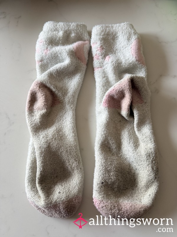 Dirty Worn Fluffy Socks