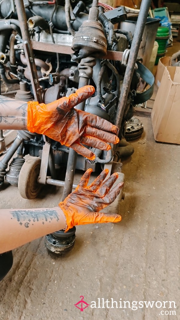 Dirty Worn Latex Garage Gloves