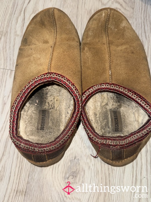 Dirty Worn Old Slippers Size UK 8
