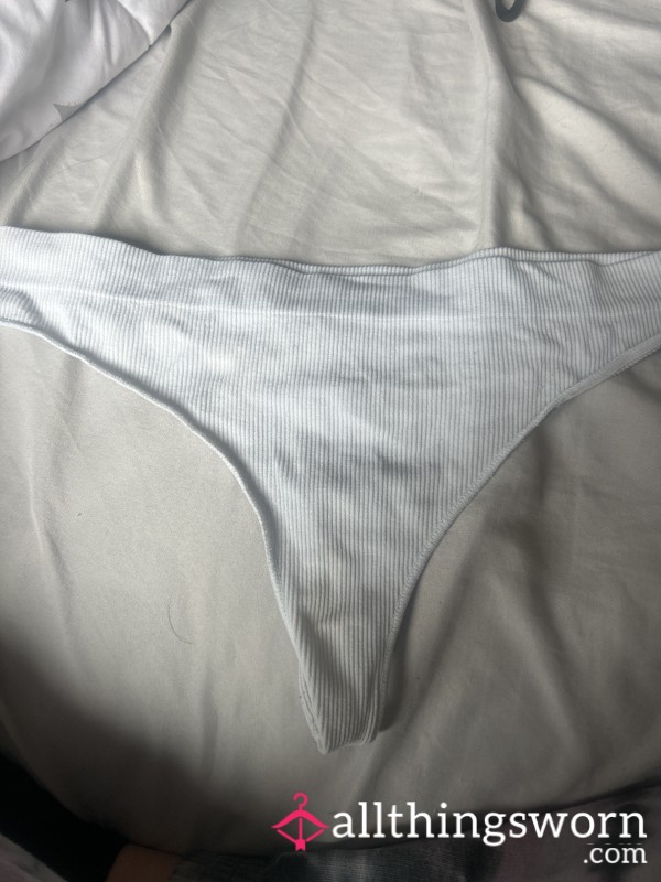 Dirty Worn White Thong