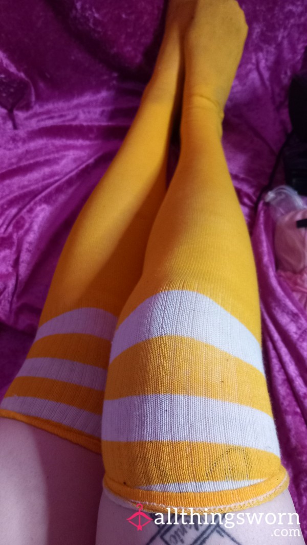 Dirty Yellow Knee High Socks