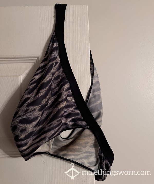 Dirty Zebra Print String Bikini