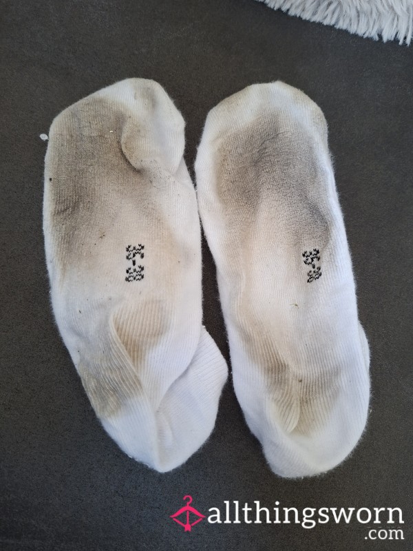 Dirty/Stinky Work White Ankle Socks🥵|3 Workdays