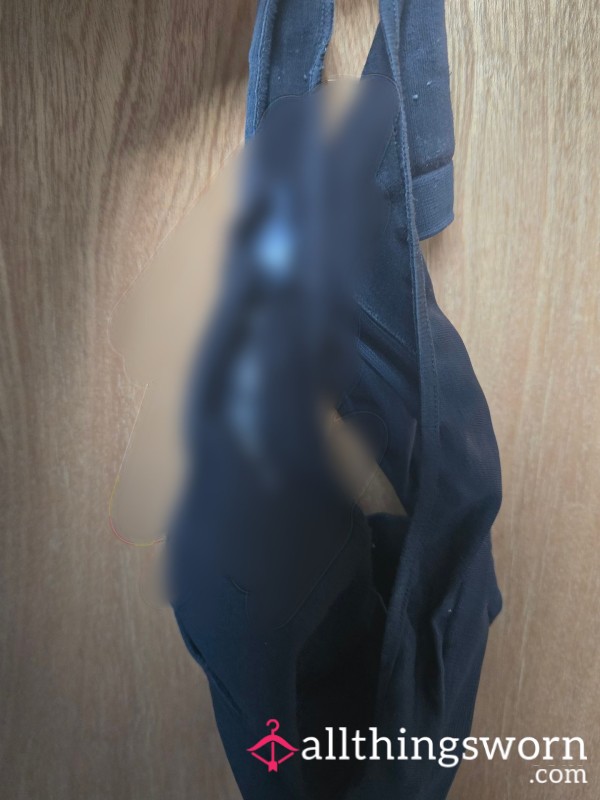 Discharge Filled Black Tight Thong