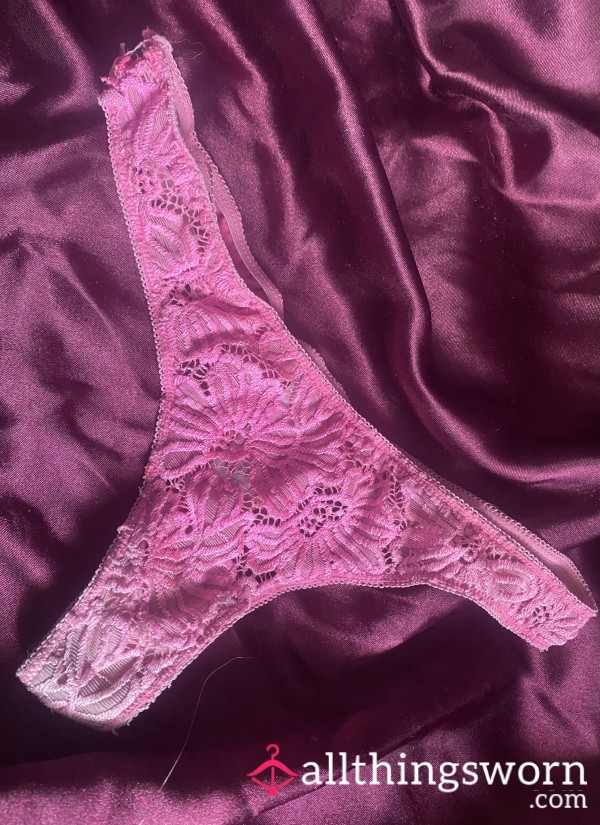 Discoloured Crotch, Pink Lace Thong Ready To Wear