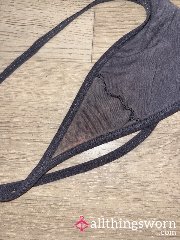 Discoloured Grey Thong (S)