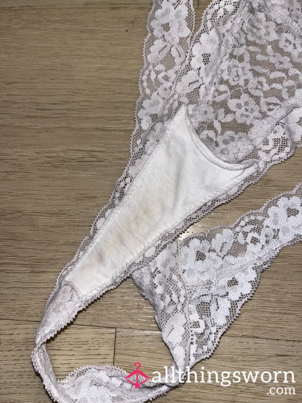 Discoloured White Thong (S)