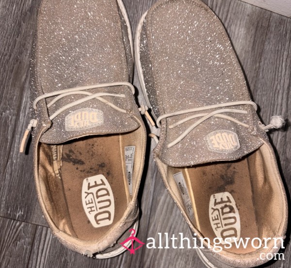 Disgusting Crusty Sparkling Hey Dude Shoes 😋