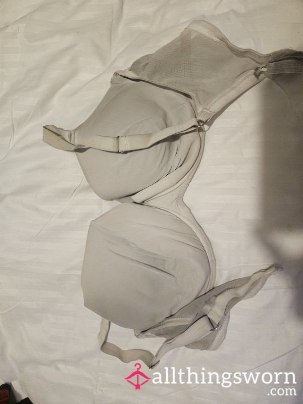 Disgusting Gym Sweat Old Worn White Tshirt Bra
