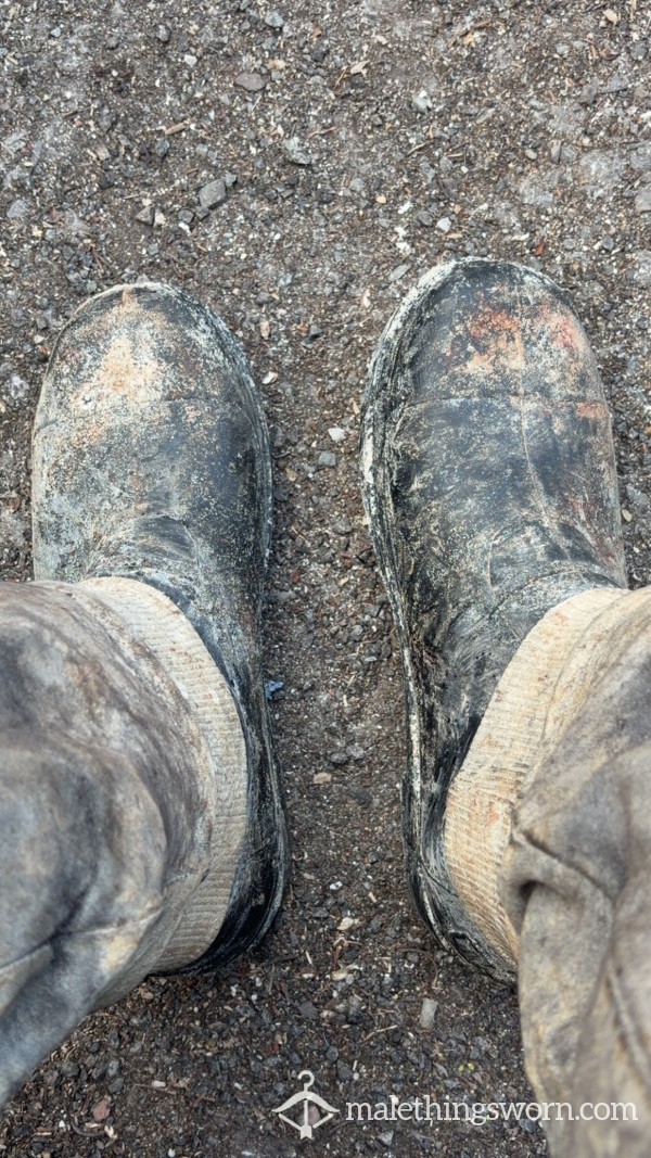 Disgusting Welly Boots Well Worn From Abattoir 🤢👿