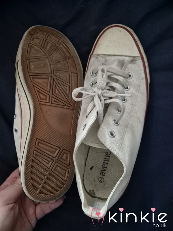 Ditched And Smelly White Converse Style Flat Trainers