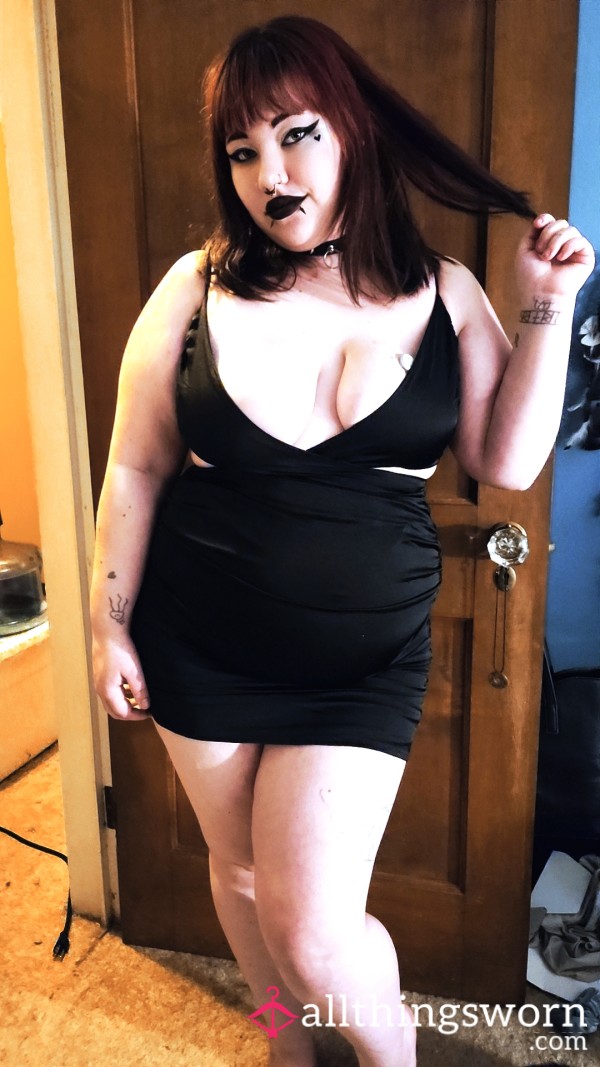 S**y Strappy Silk Black Dress