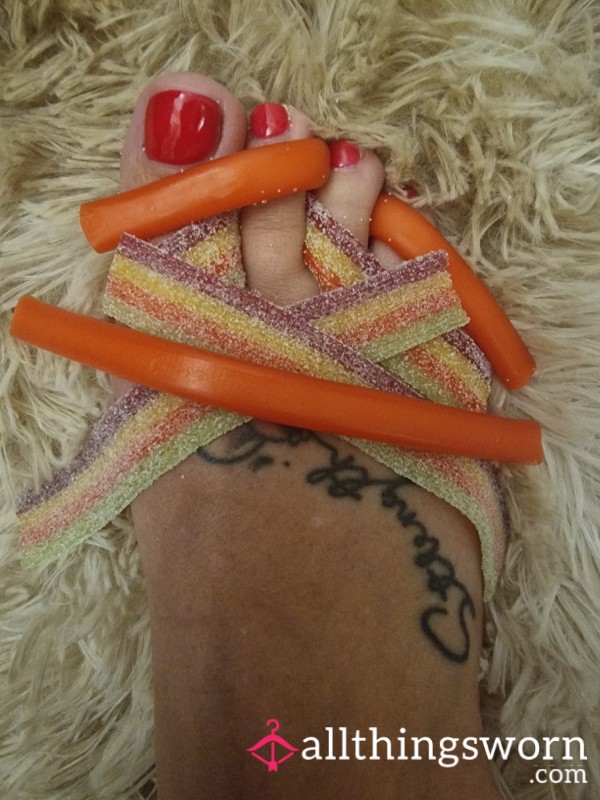 Warning: These Treats Are Made To Satisfy Your Sweet Tooth... And Your Foot Obsession. 👣🍬 Custom Foot-inspired Sweets. Do You Have A Taste For Something A Little Different. DM To Order. 😉