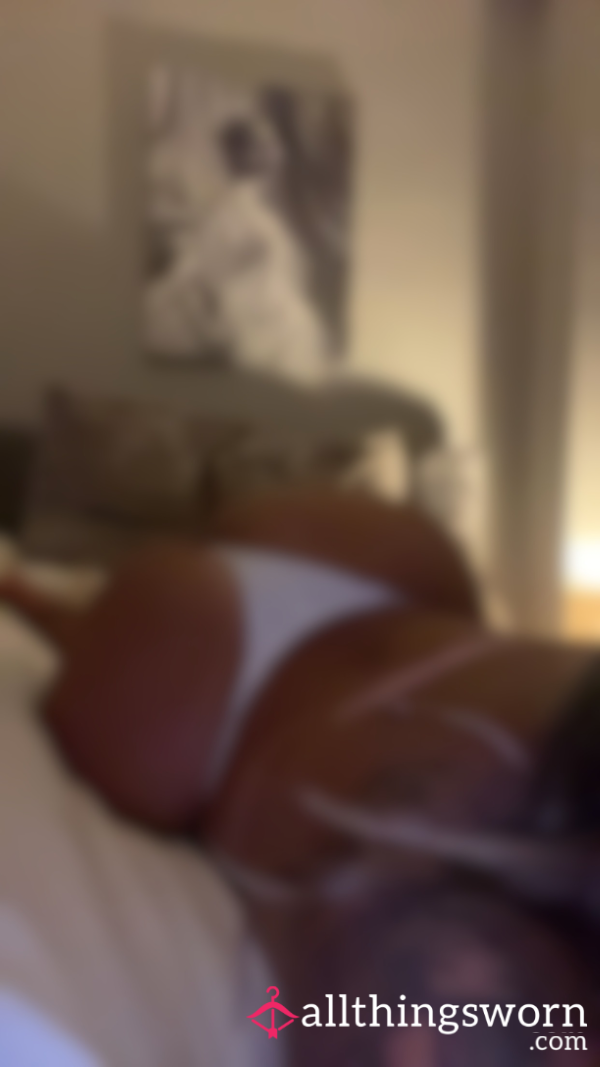 Doggy-Style A** In White Thong - Light Moaning🍑🤍