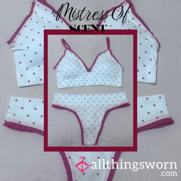 💋Dotty Desire Bralette And Panty Set💋 48 Hour Wear