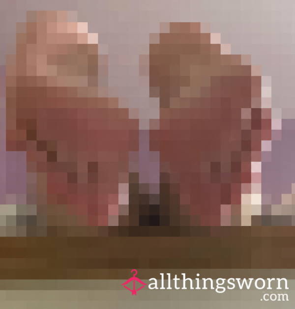 Double Decker Red Pedicure, Soft Wrinkled Sole Close-Up, Fresh Feet Pics