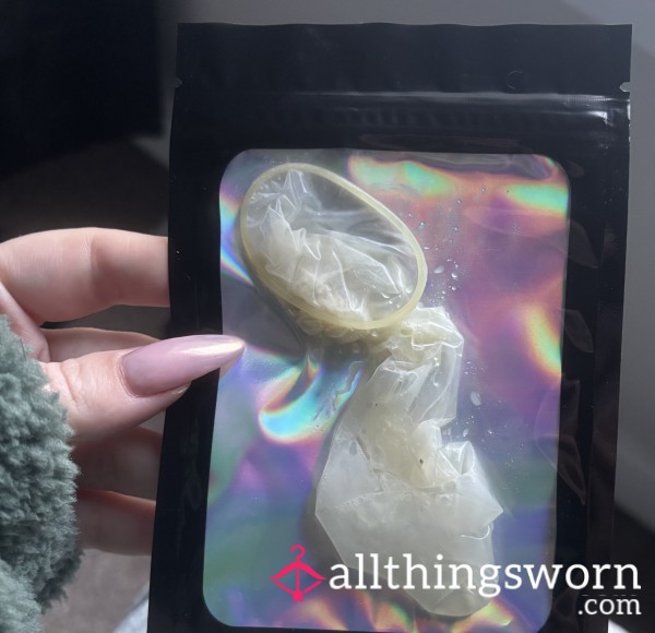 Double Filled XL Condom Through S** And Bj C*m