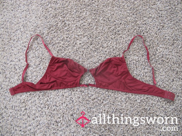 Double Front Clasp Maroon Bra