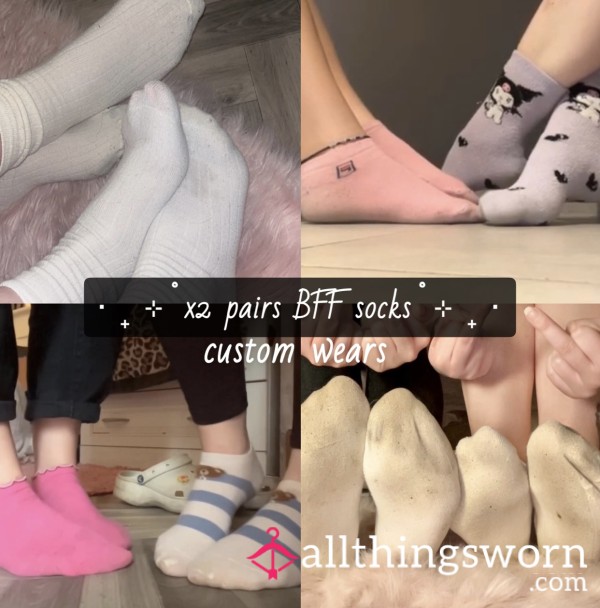 🧦🎀🩰 Sweaty Socks From Me & My Best Friend ♡ 2 Pairs Of Socks + 2 Min Video ♡ 24hrs ♡ Custom Wears ♡ Vacuum Sealed ˚⊹ ₊ ‧