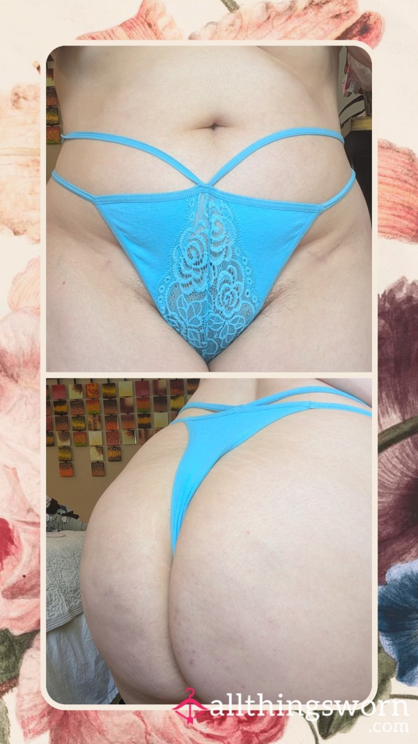 Double Strap Blue Aqua Thong