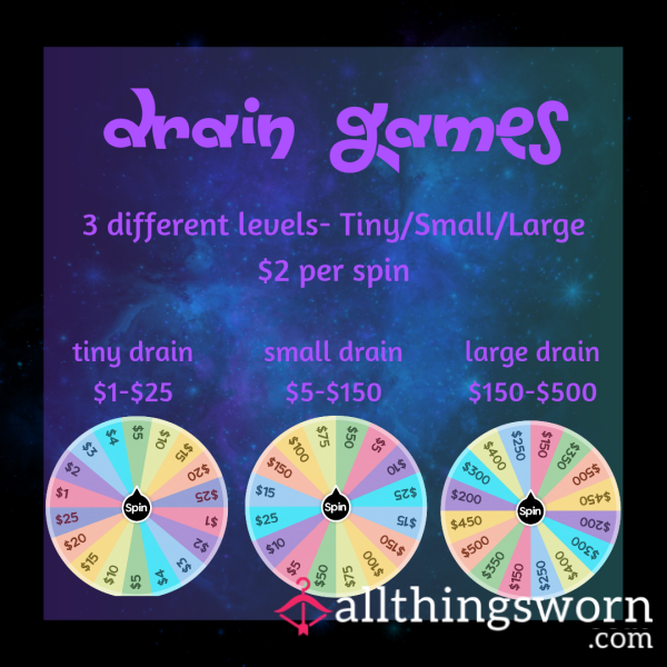 Drain Games!- Tiny/Small/Large