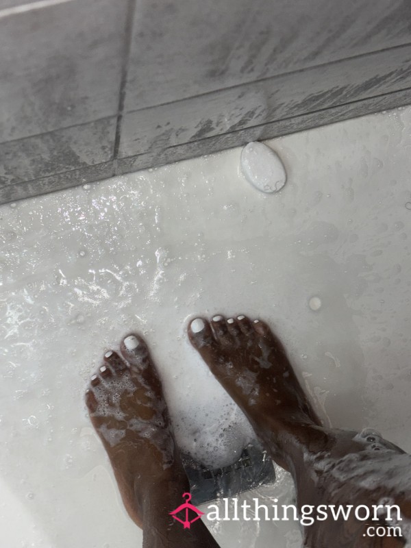 Dripping, Bubbly, Barefoot Fun In The Shower