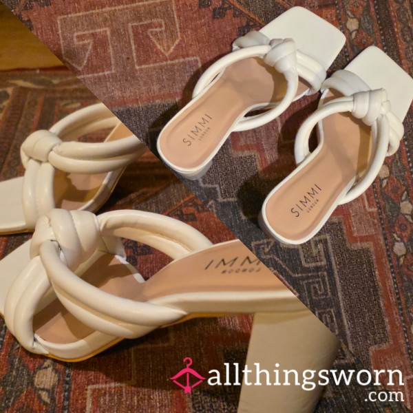 🖤⛓️ Drouxs Block Heel White Knot Size UK 9 - EU 43- NO SIGNS OF 'WEAR' - LIKE NEW