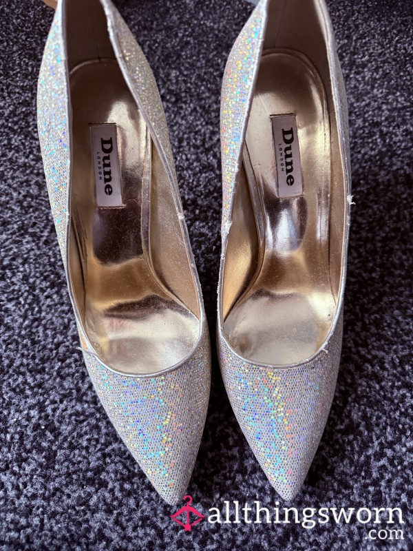 Dune Gold Sparkly Shoes