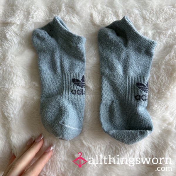 Dusty Blue Adidas Ankle Socks