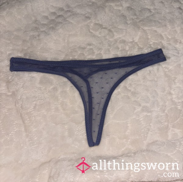 Dusty Blue Mesh Thong