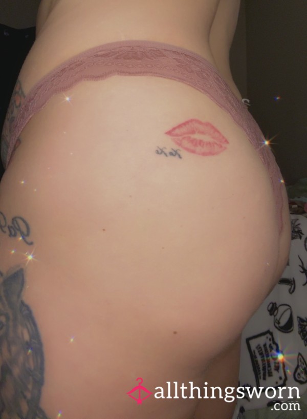 Dusty Pink Lace Thong