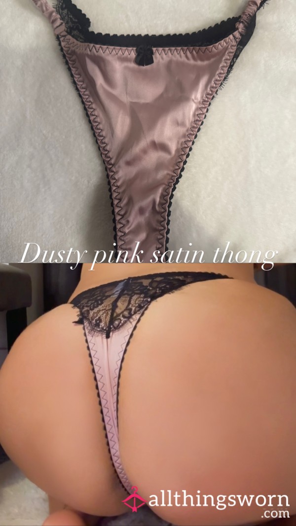 Dusty Pink Satin Thong
